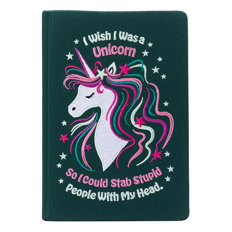 I Wish I Was A Unicorn Embroidered Journal