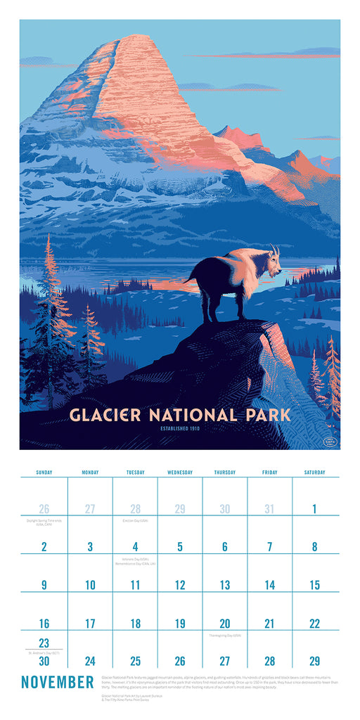 2025 The Art of the National Parks Wall Calendar