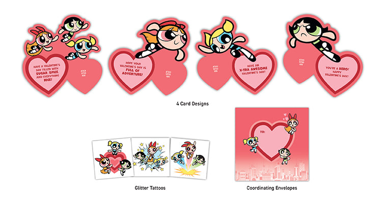 Powerpuff Girls Temporary Tattoo Valentines