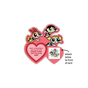 Powerpuff Girls Temporary Tattoo Valentines