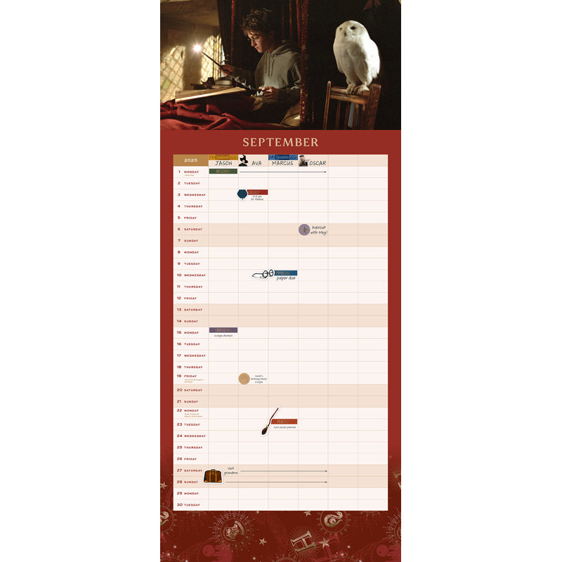 2025 Harry Potter: Hogwarts Family Wall Planner