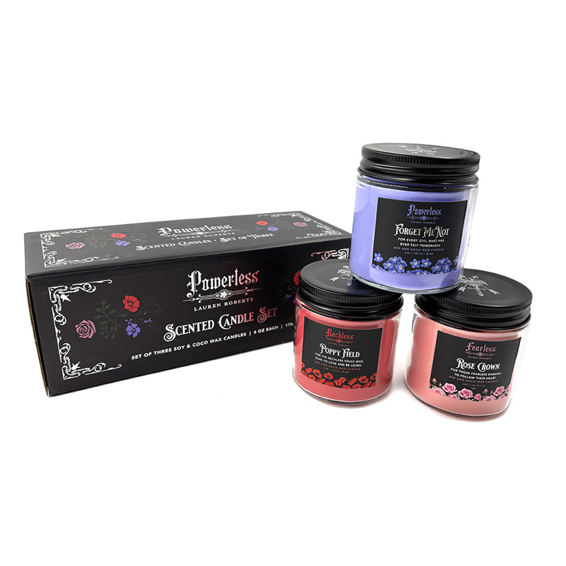 Lauren Roberts: Powerless Trilogy Scented Glass Candle Set (Set of 3)