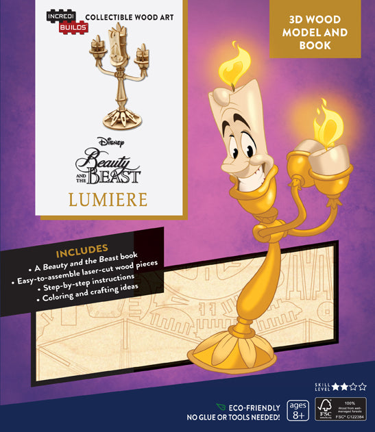 IncrediBuilds: Disney's Beauty and the Beast: Lumiere 3D Wood Model and Book