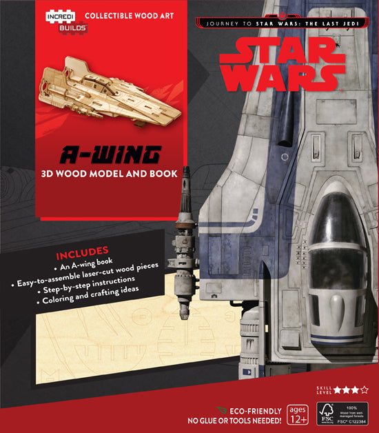 IncrediBuilds: Journey to Star Wars: The Last Jedi: A-wing 3D Wood Model and Book
