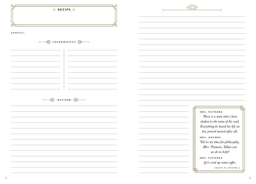 The Official Downton Abbey Mrs. Patmore's Recipe Journal
