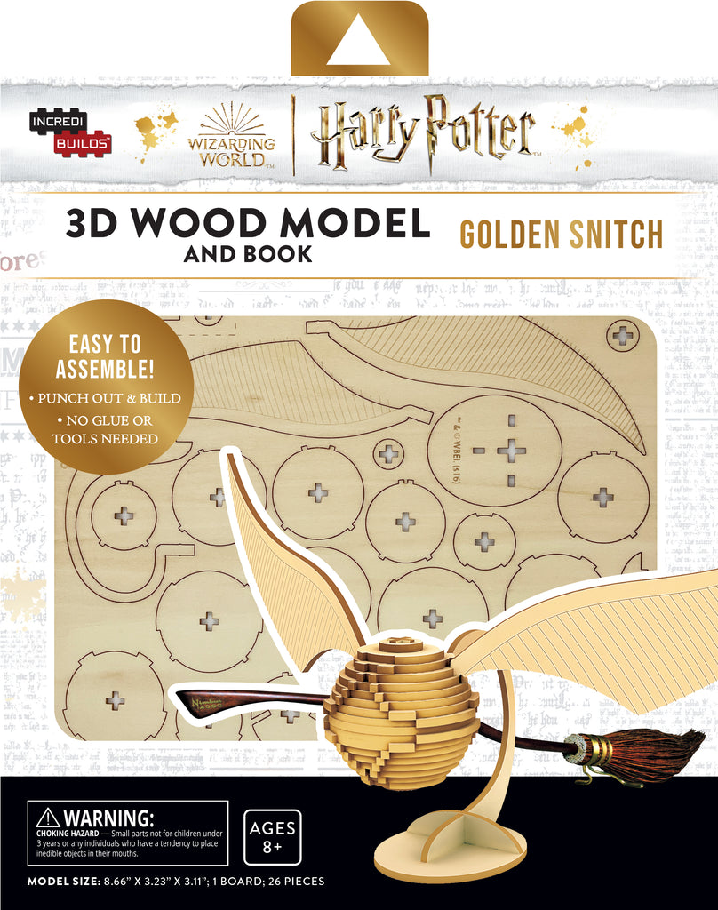 IncrediBuilds: Harry Potter: Golden Snitch 3D Wood Model and Book